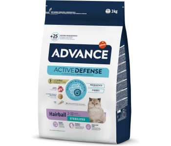 Advance Cat Hairball Sterilized 10кг - пуешко и ечемик Advance Cat Hairball Sterilized 10кг - пуешко и ечемик